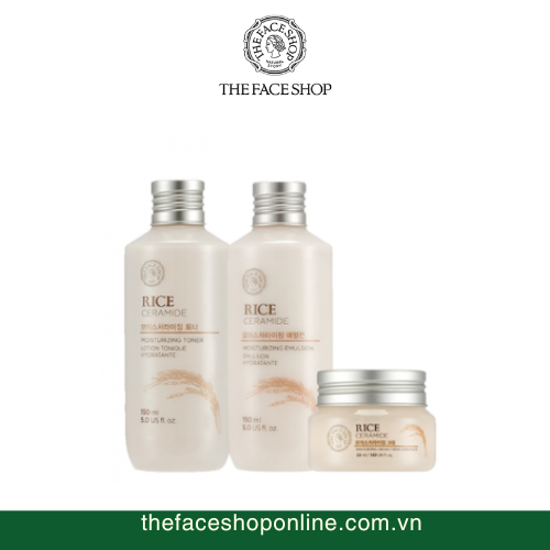 Bộ dưỡng da chiết xuất từ Gạo Rice & Ceramide Moisture The Face Shop (Mới)