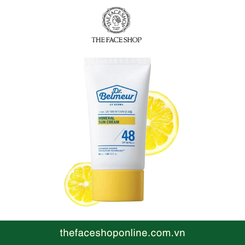 Kem chống nắng vật lý Dr. Belmeur UV Derma Mineral Sun Cream SPF48 PA+++