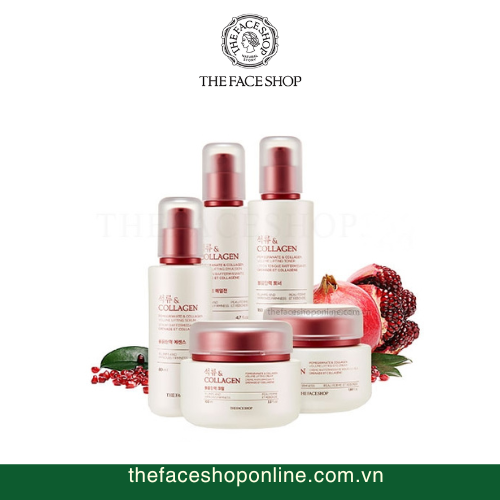 Bộ dưỡng da chống lão hóa Lựu Pomegranate & Collagen Volume Lifting The Face Shop (5SP)