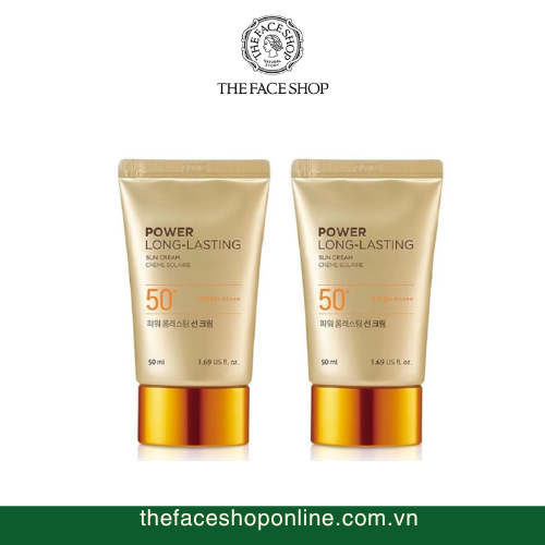 (MUA 1 TẶNG 1) Kem chống nắng Lâu trôi Power Long Lasting Sun Cream 50ml The Face Shop